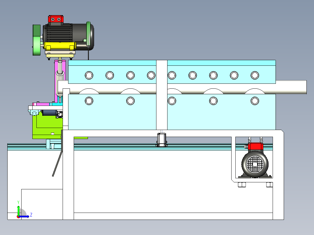棒料定长切割锯床设计资料含三维+二维+说明书左视图