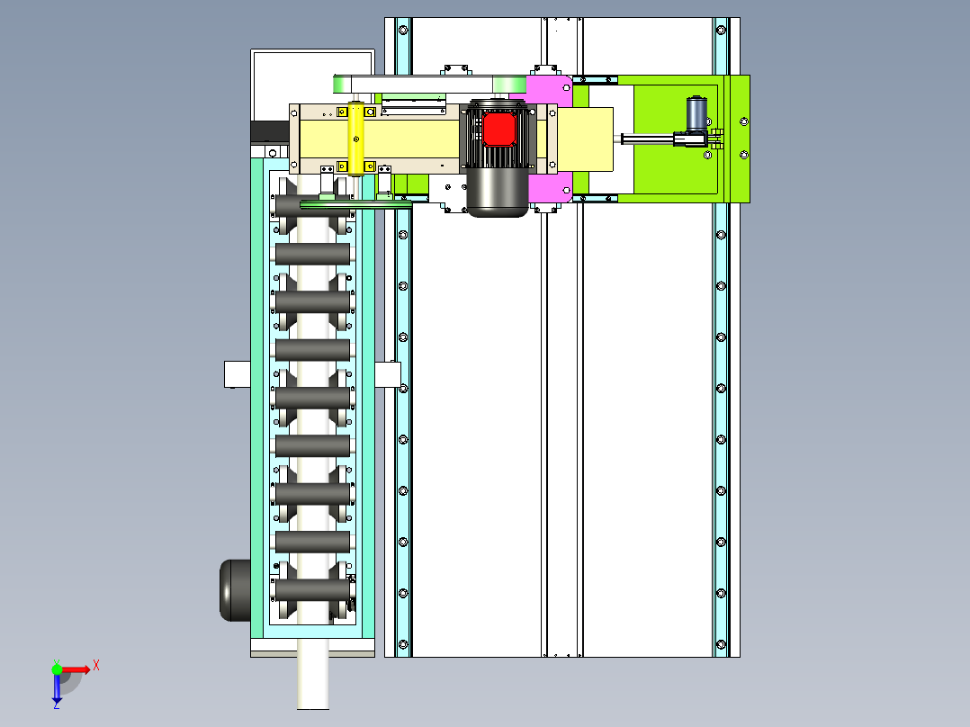 棒料定长切割锯床设计资料含三维+二维+说明书俯视图