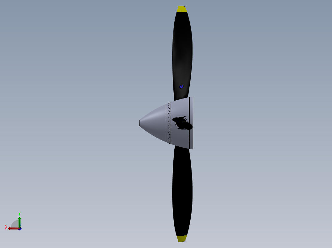 3和4叶片螺旋桨组件后视图