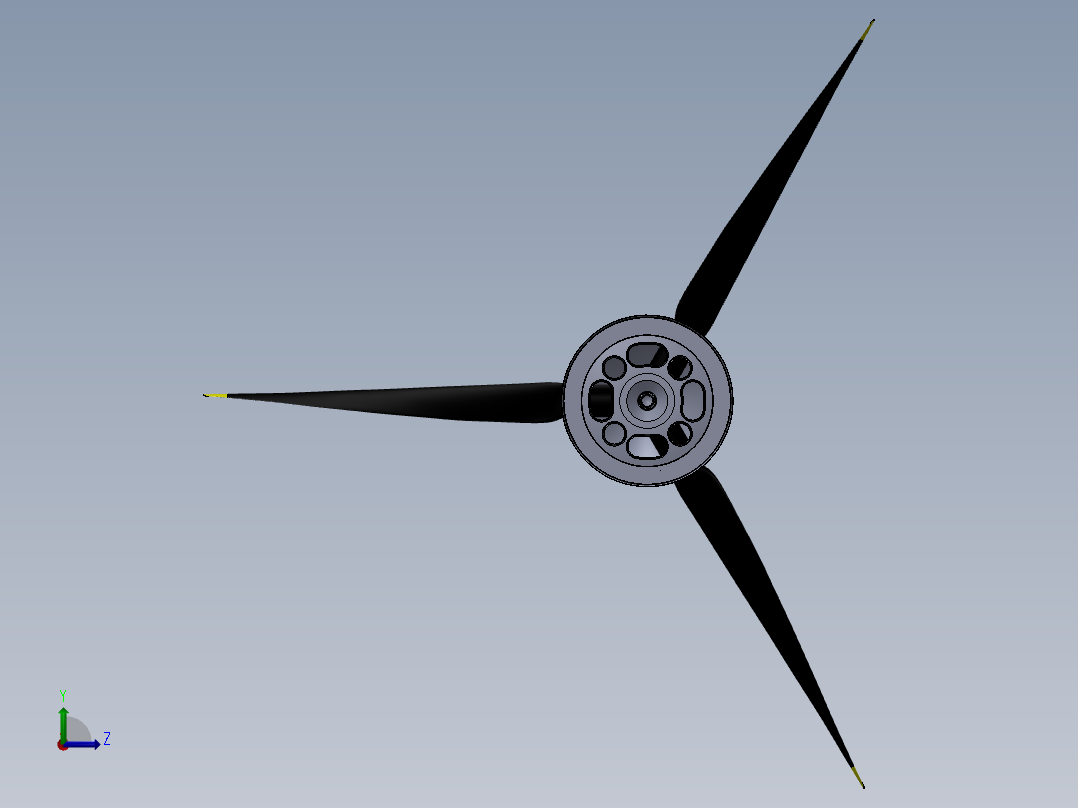 3和4叶片螺旋桨组件左视图