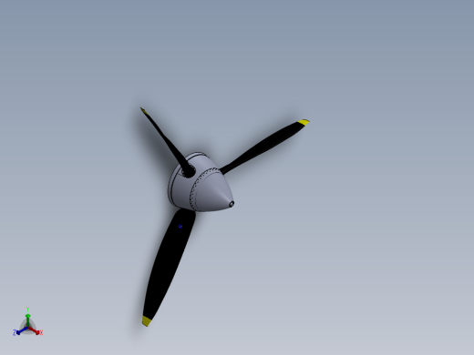 3和4叶片螺旋桨组件正等轴测缩略图