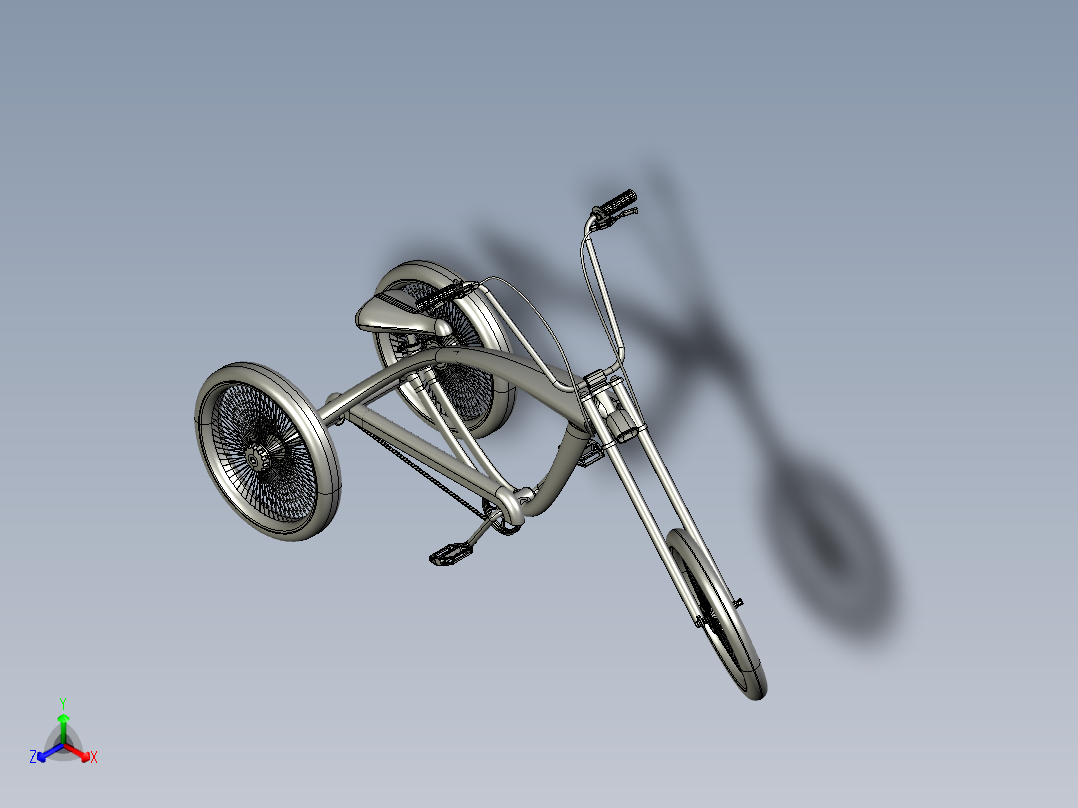 24---三轮自行车step三维图纸模型设计图纸