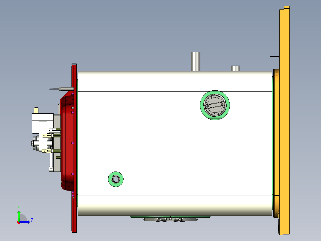 嵌入式蒸烤箱creo8左视图