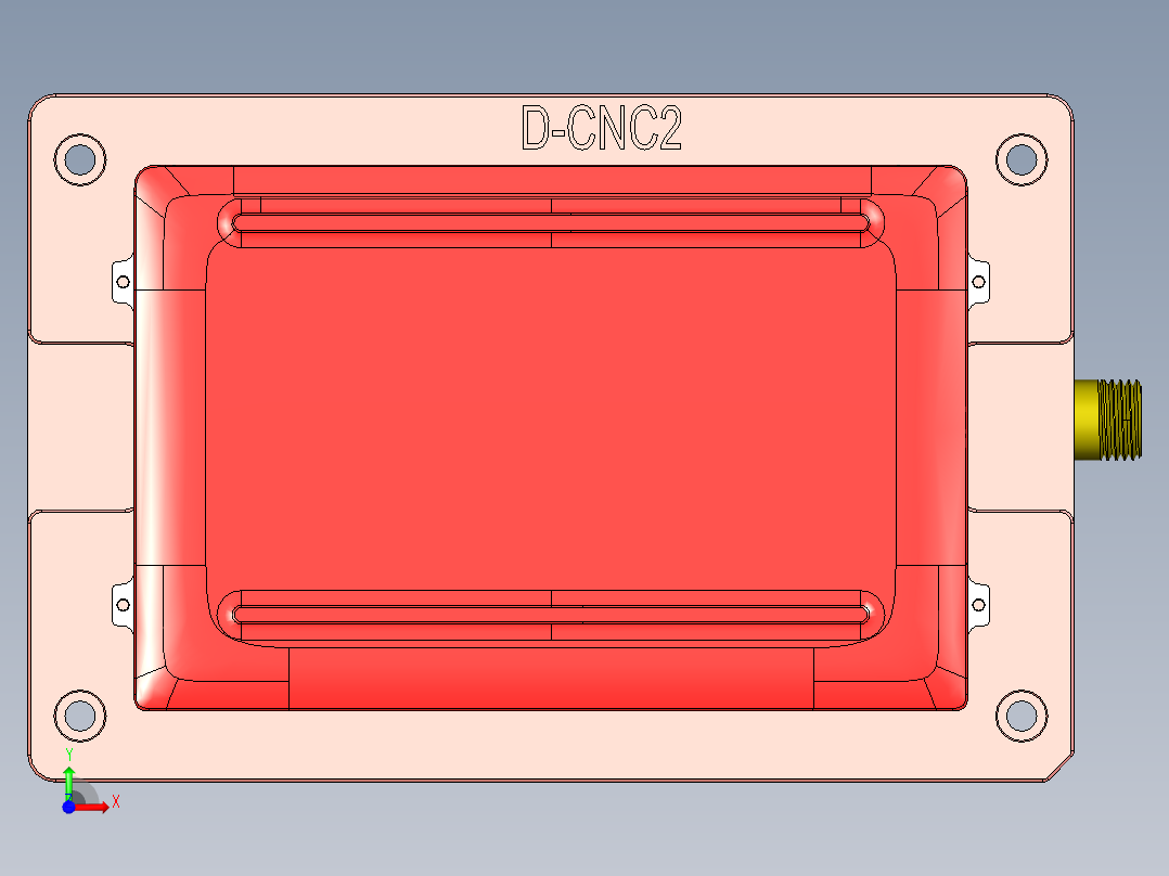 一款电脑D壳铣外观面工装治具模型前视图
