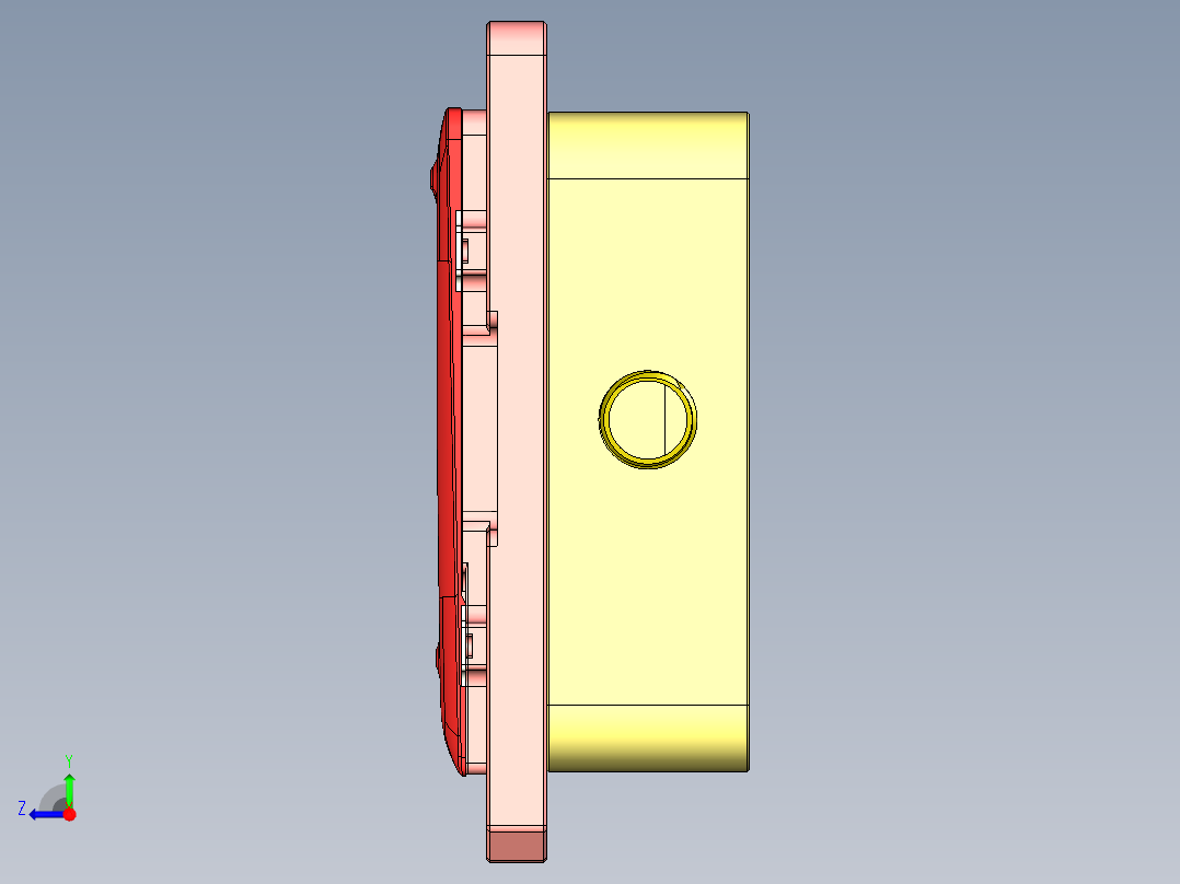 一款电脑D壳铣外观面工装治具模型右视图