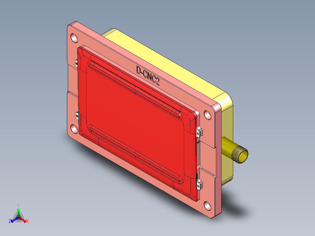 一款电脑D壳铣外观面工装治具模型正等轴测图