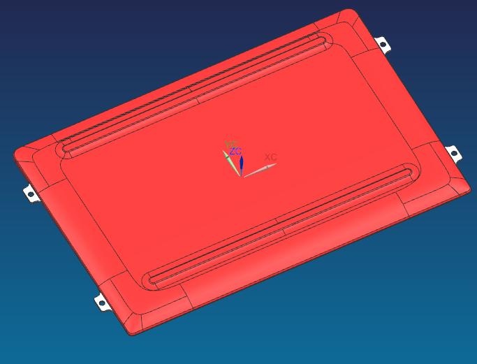 一款电脑D壳铣外观面工装治具模型