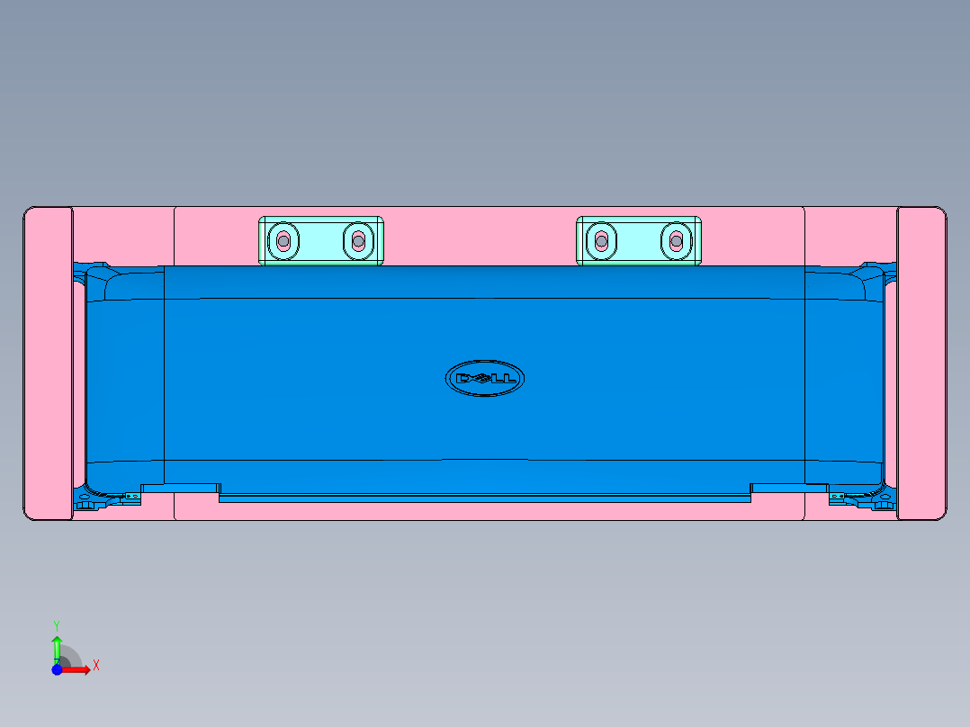 笔记本电脑脚垫测量角度检具模型前视图