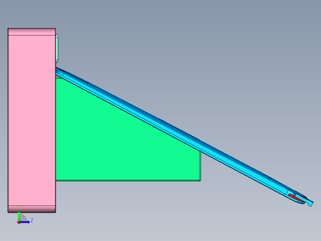 笔记本电脑脚垫测量角度检具模型左视图