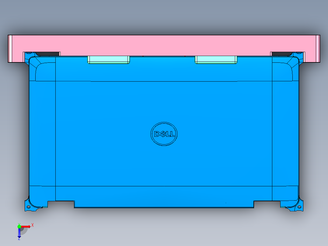 笔记本电脑脚垫测量角度检具模型俯视图