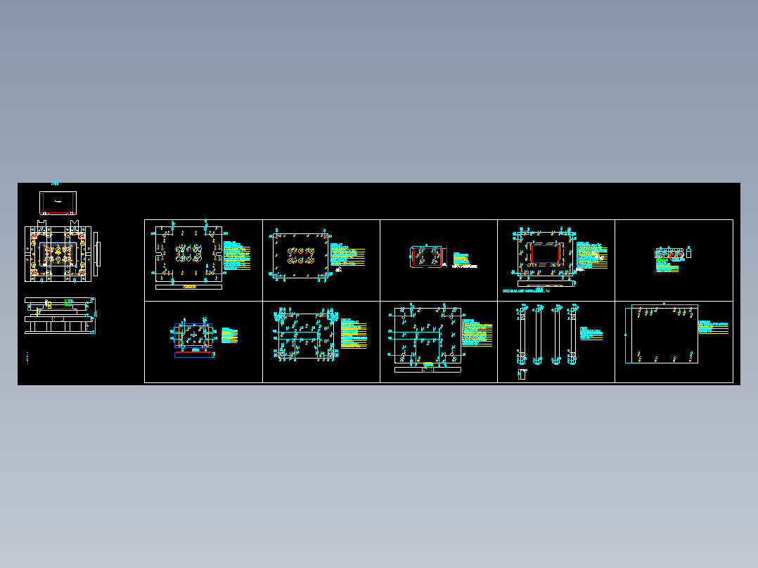 铝制电脑外壳冲压打弧度模具设计图