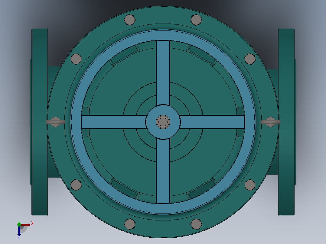 5款气动薄膜单座（套筒）调节阀（散热型）俯视图