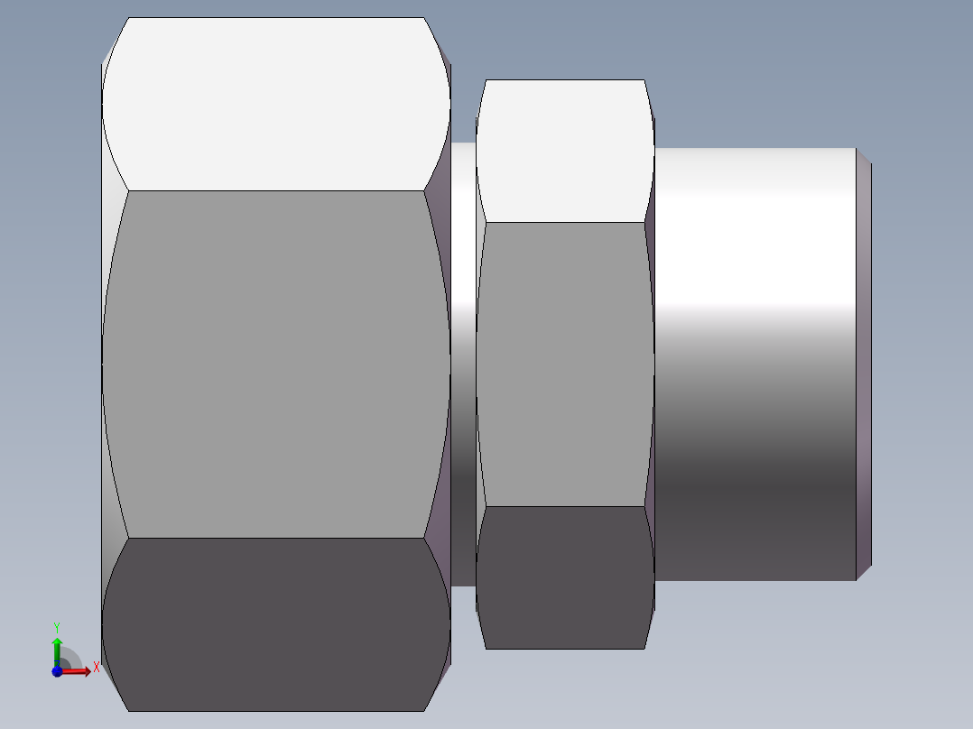 直通变径接头、2D-36-42前视图