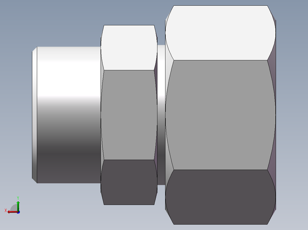 直通变径接头、2D-36-42后视图