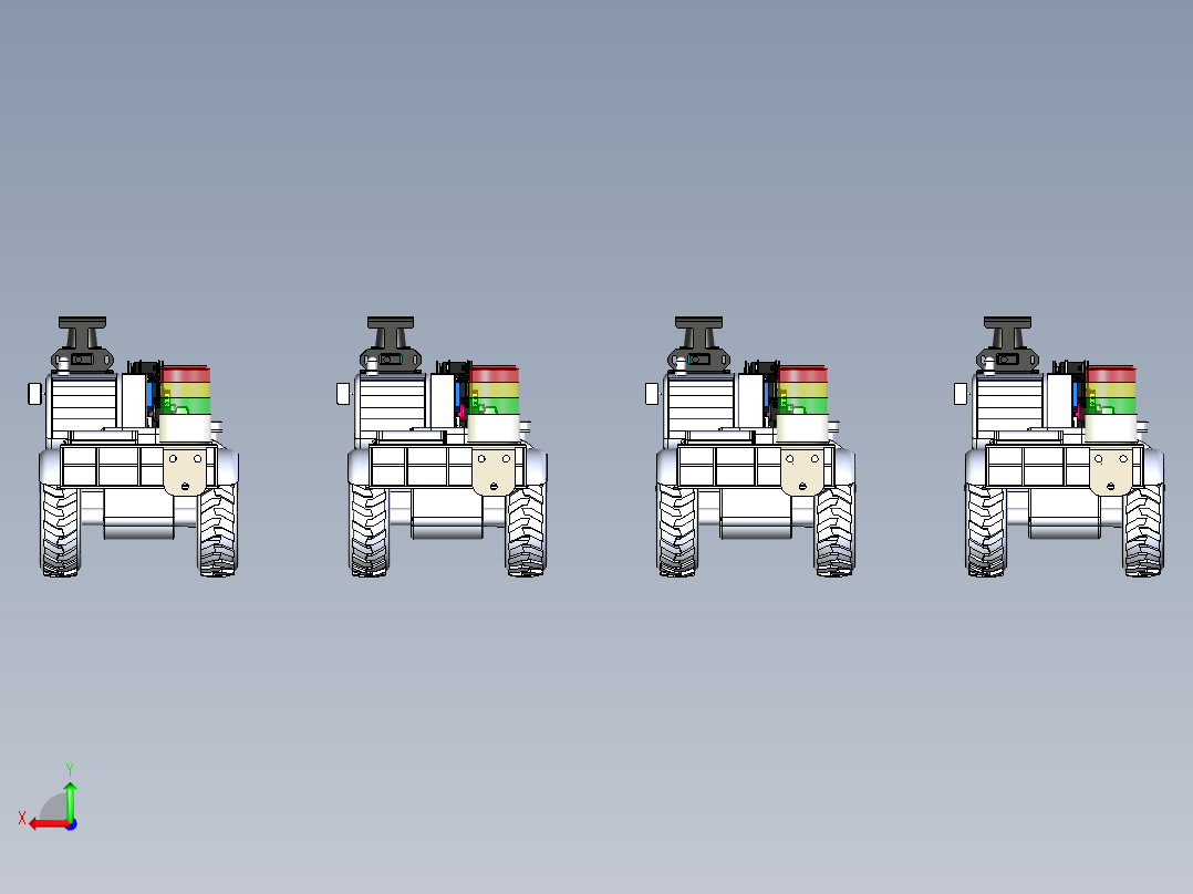 野外无人驾驶小车模拟后视图