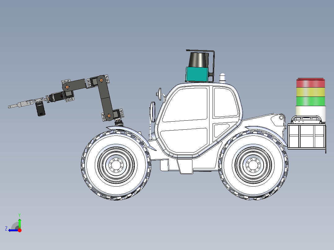 野外无人驾驶小车模拟右视图