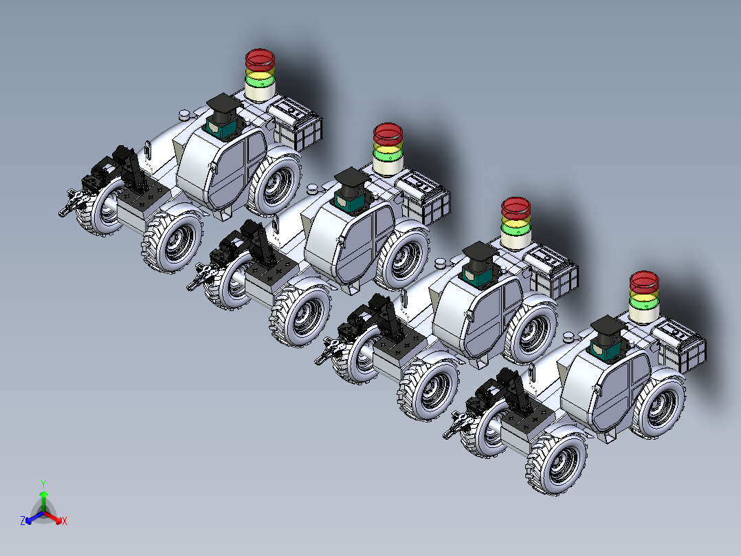 野外无人驾驶小车模拟正等轴测图