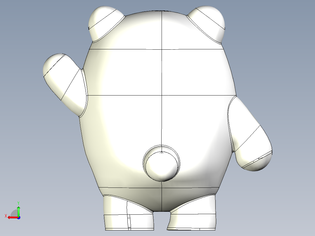 冰墩墩（带参数）后视图