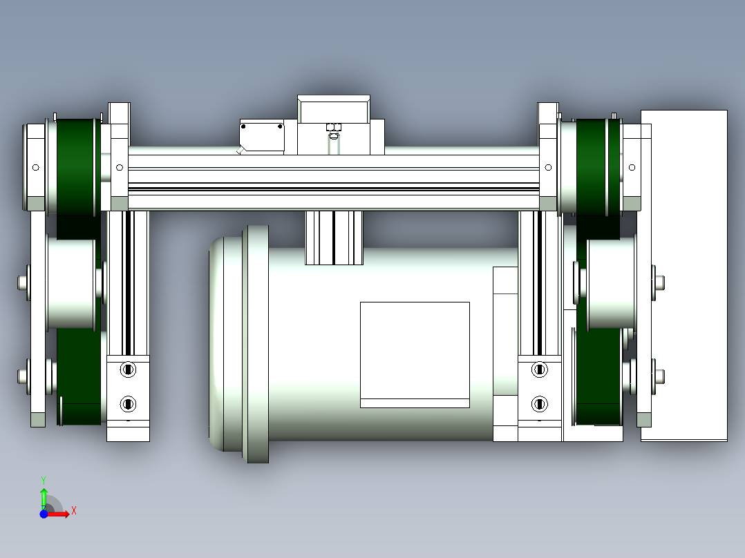 双轨道皮带输送线设计前视图
