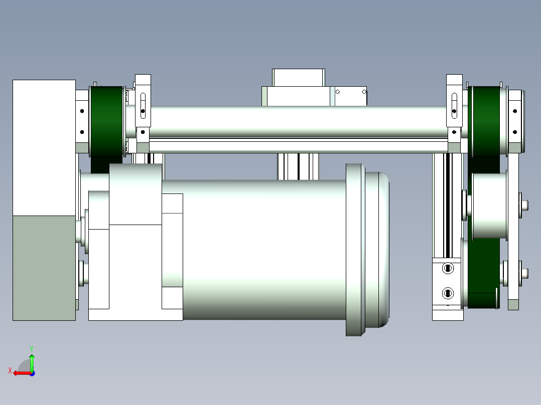 双轨道皮带输送线设计后视图