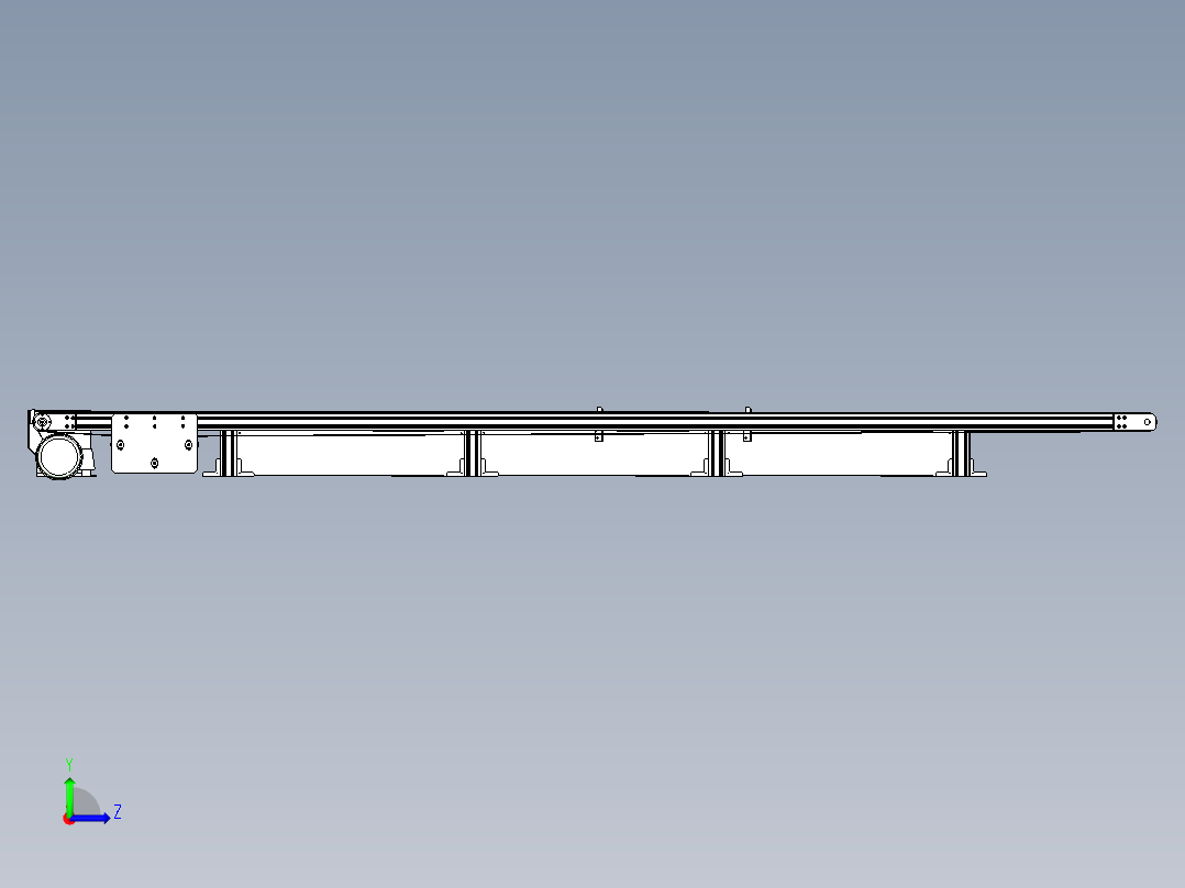 双轨道皮带输送线设计左视图