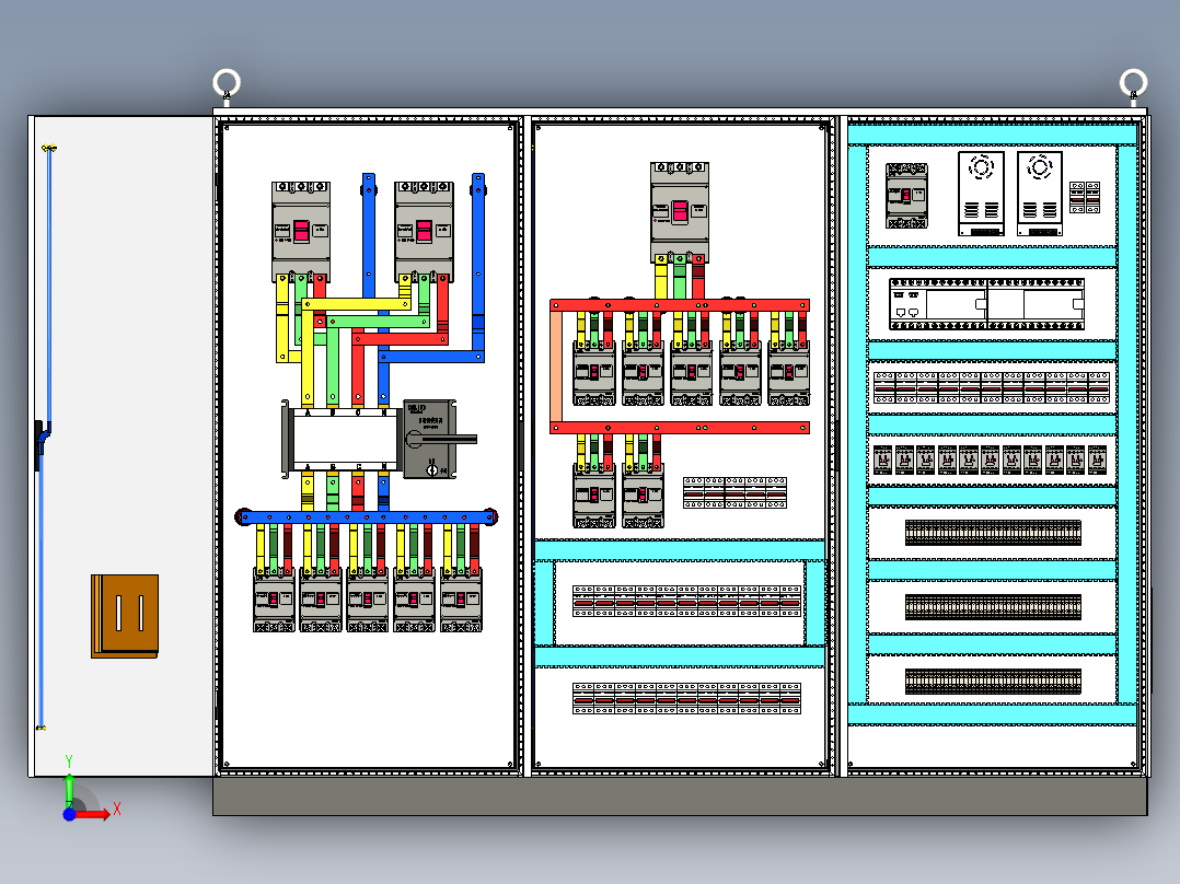 三柜组装plc控制柜（无延时）前视图