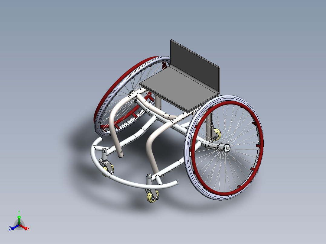 轮椅(14)正等轴测图