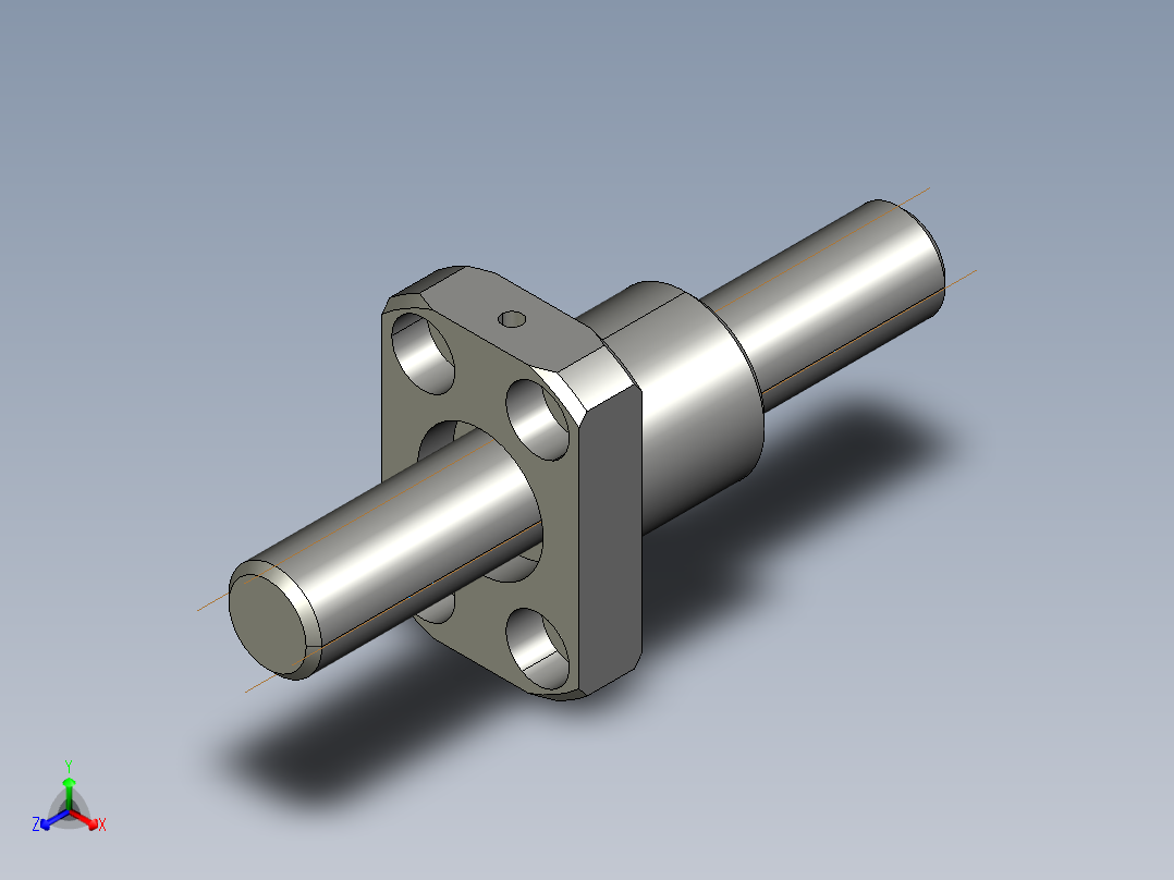 JF1201_5-4滚珠丝杆3D模型主视图