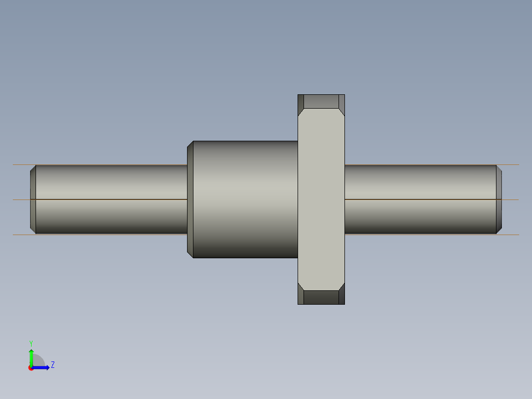 JF1201_5-4滚珠丝杆3D模型左视图