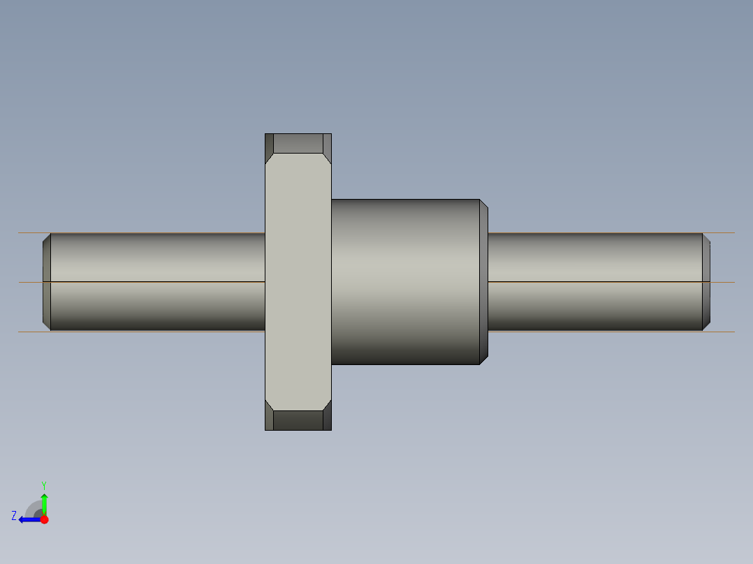 JF1201_5-4滚珠丝杆3D模型右视图