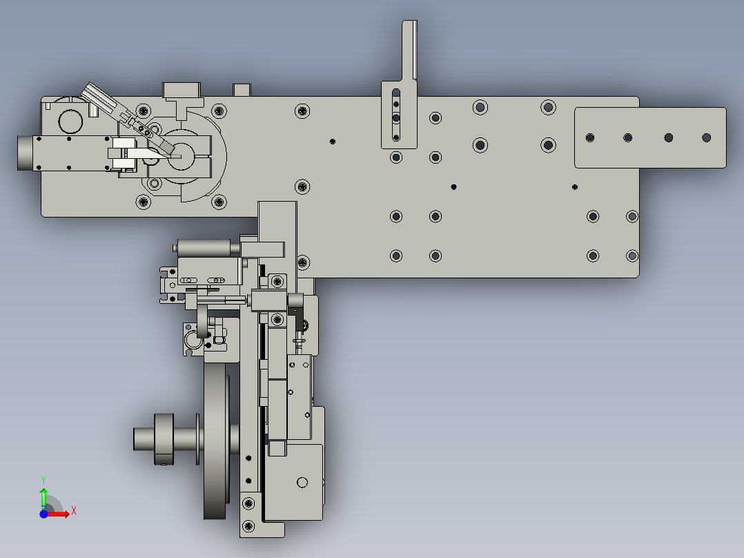 单轴绕线机S01A-E01-0000一轴机包胶带组前视图