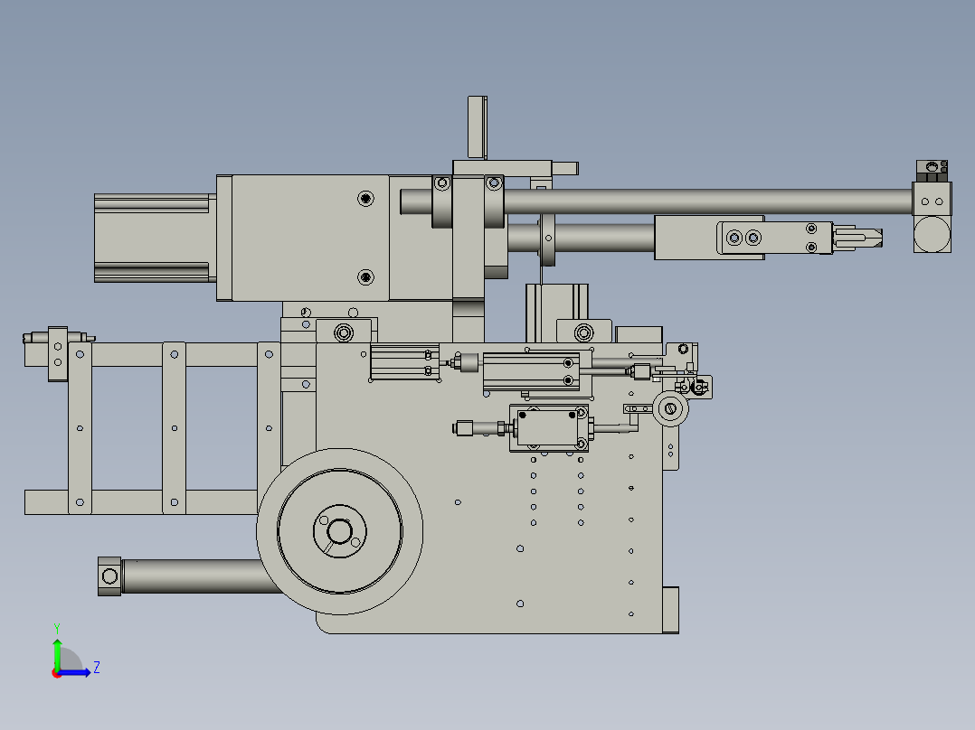 单轴绕线机S01A-E01-0000一轴机包胶带组左视图