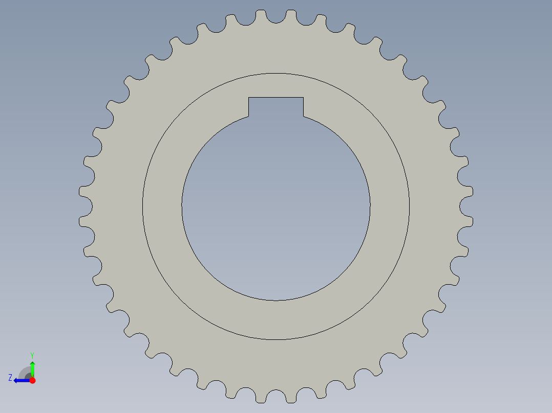 线材端子加工设备设计-8M-40齿同步带轮右视图