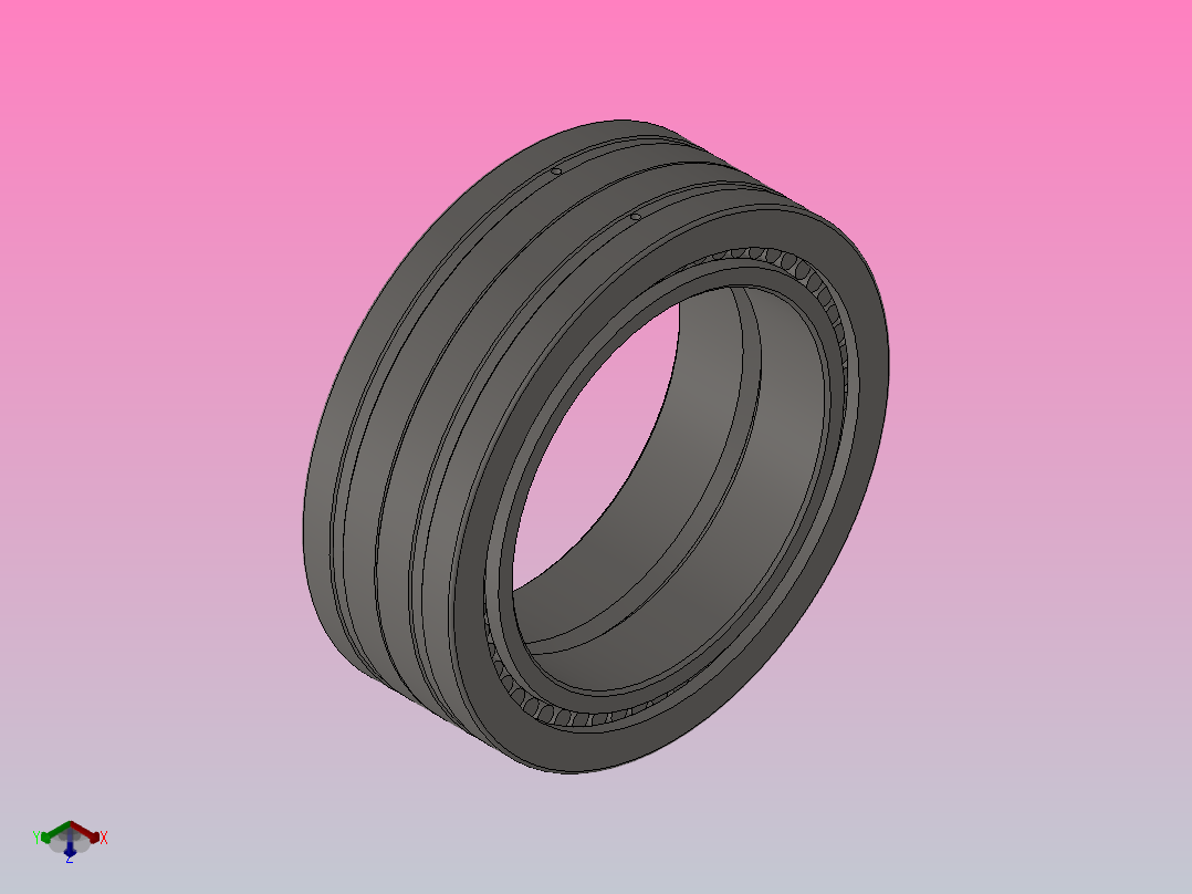 双内圈四列圆柱滚子轴承FCD型_FCD4462265正等轴测图