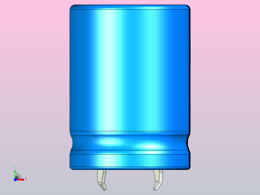 22 x 30蓝黑底片电解电容器前视图