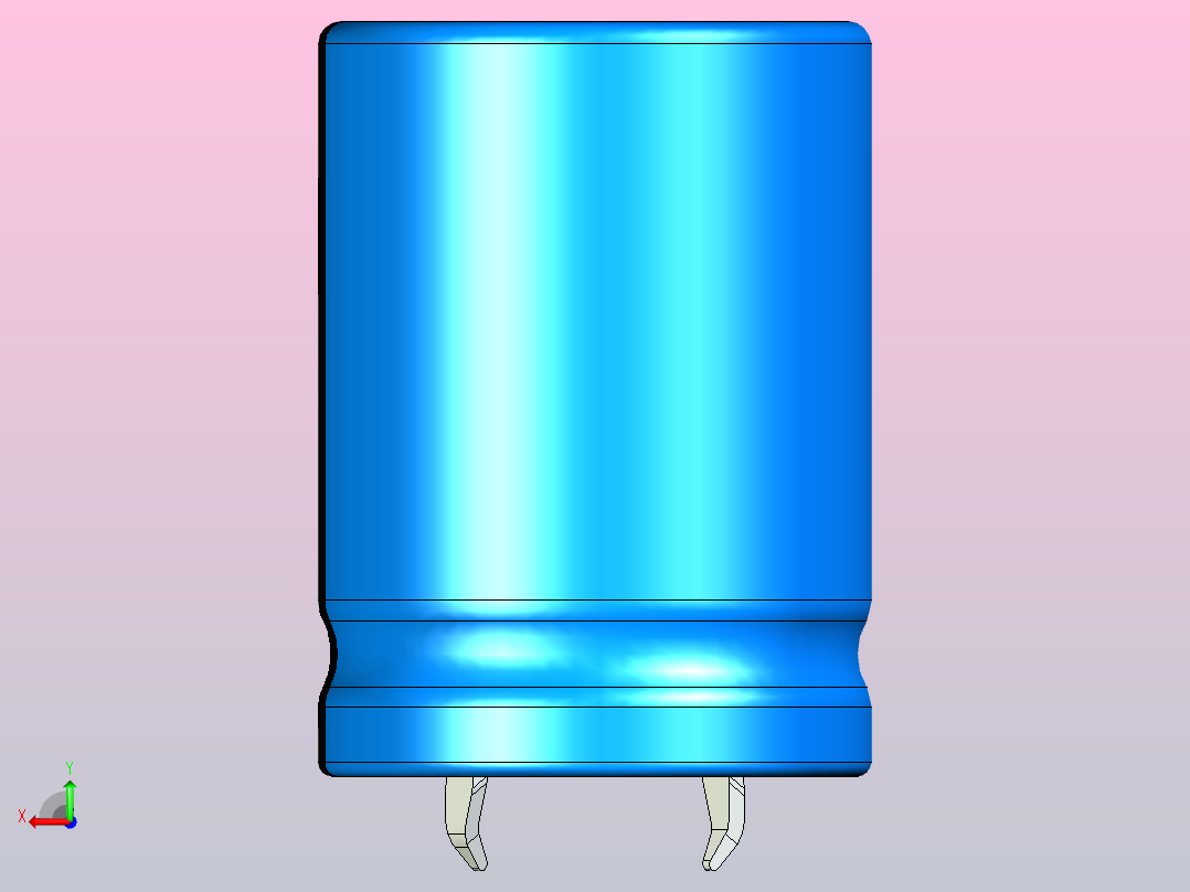 22 x 30蓝黑底片电解电容器后视图