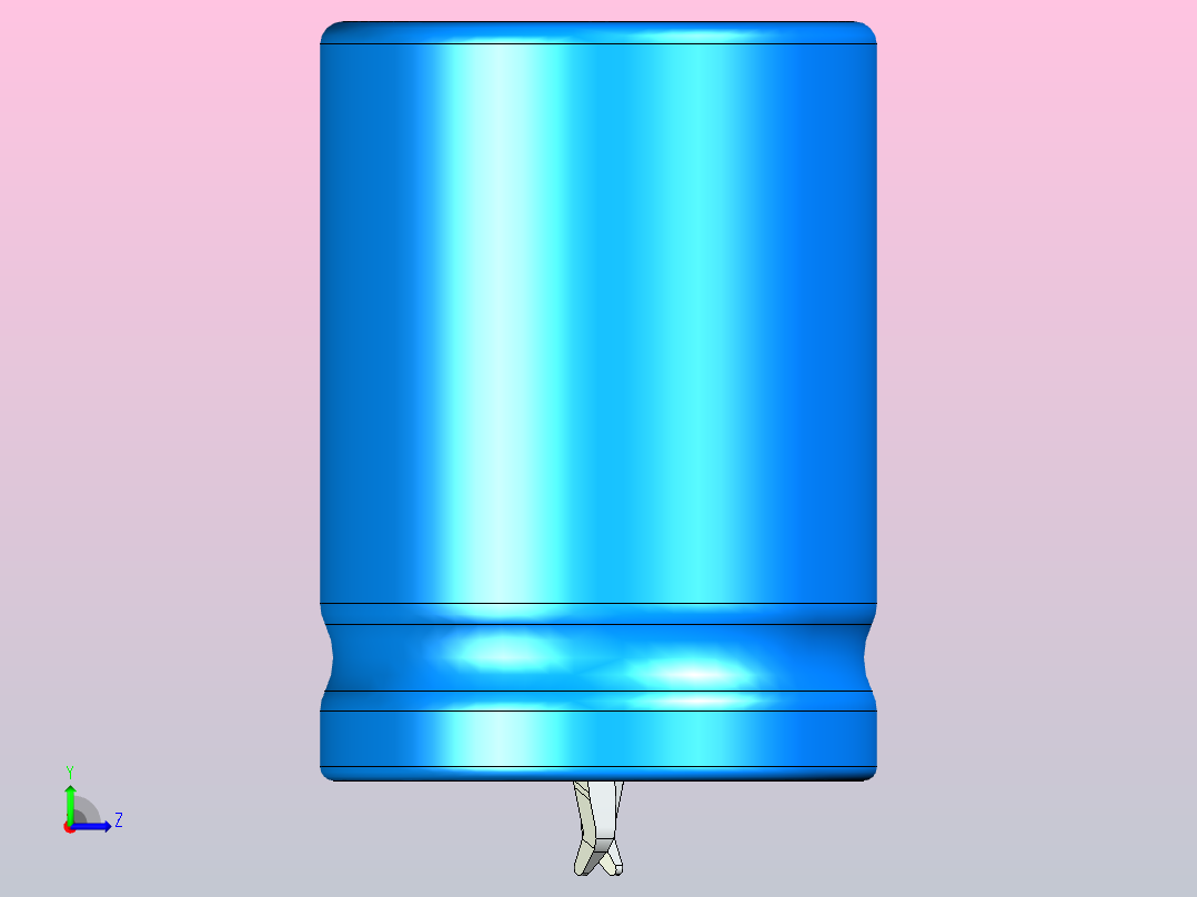 22 x 30蓝黑底片电解电容器左视图