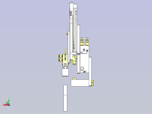 一款3位装载机构(不同行程)3D模型后视缩略图