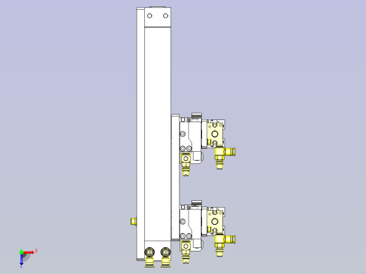 一款3位装载机构(不同行程)3D模型俯视缩略图