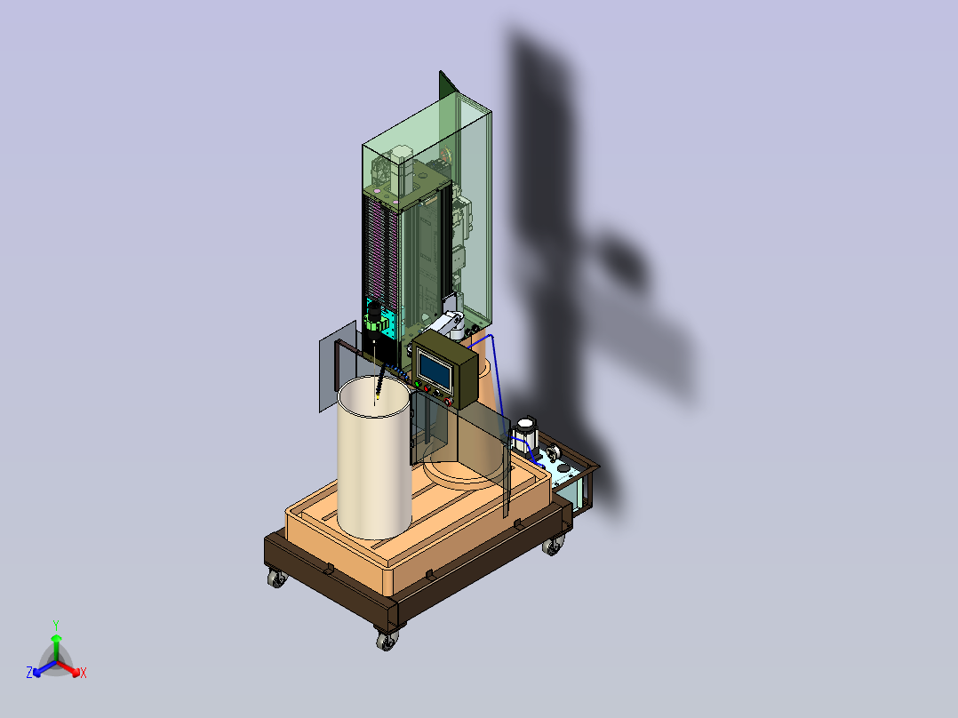 珩磨机模型正等轴测图