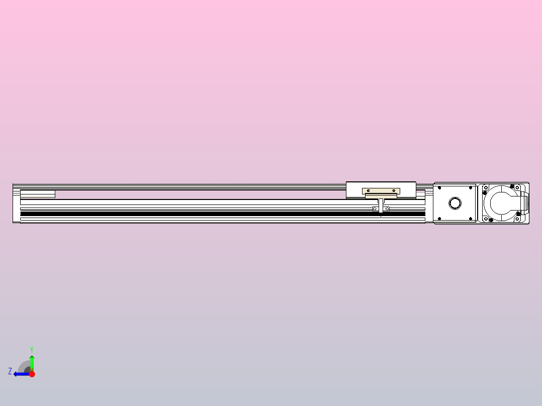 皮带直线轴半封闭可选导轨TPA-HNB-105D-90-L450-MR-Y-P20-N3右视图