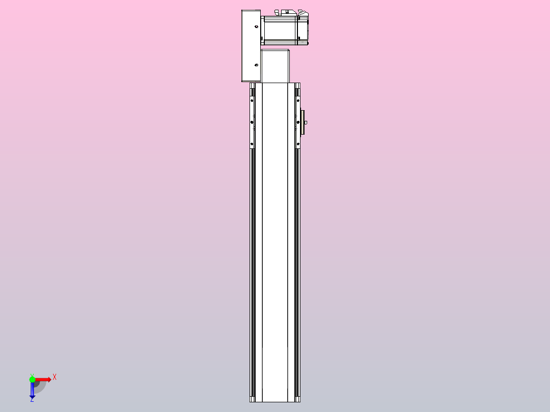 皮带直线轴半封闭可选导轨TPA-HNB-105D-90-L450-MR-Y-P20-N3俯视图