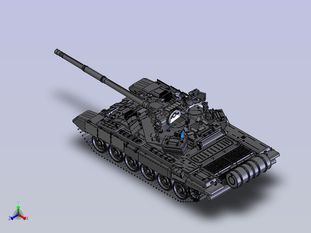 T-90坦克 STP正等轴测图