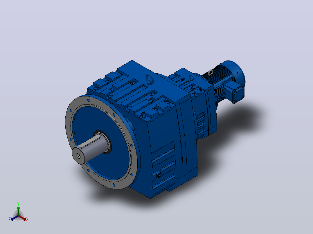 RF167R97法兰轴伸式组合型斜齿轮减速机RF167R97-Y3-4P-100-M1-0°-Φ550主视图