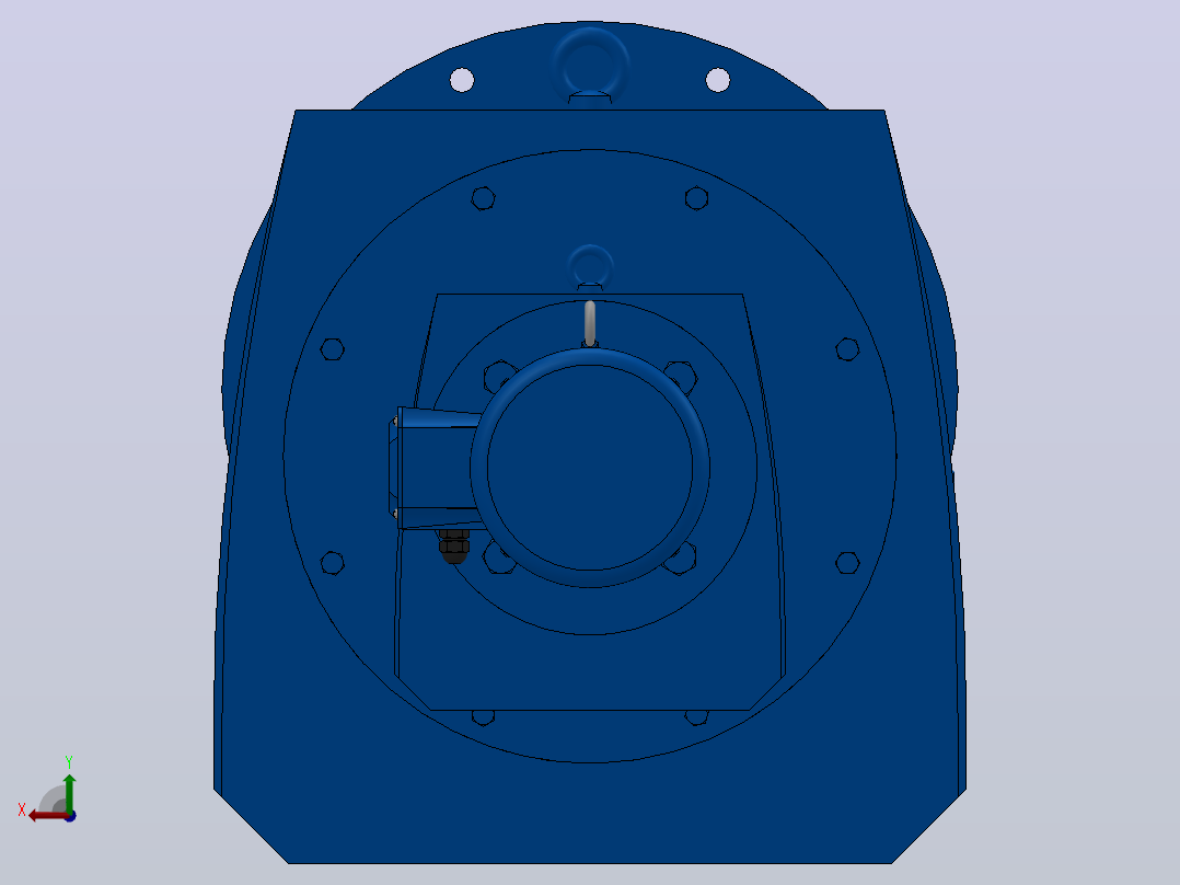 RF167R97法兰轴伸式组合型斜齿轮减速机RF167R97-Y3-4P-100-M1-0°-Φ550后视图