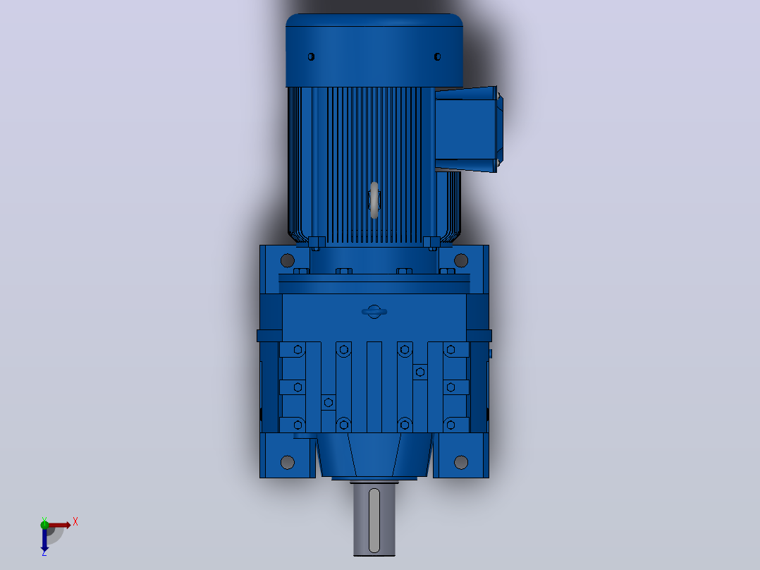 R167底脚轴伸式安装斜齿轮减速机R167-Y55-4P-250-M1-0°俯视图