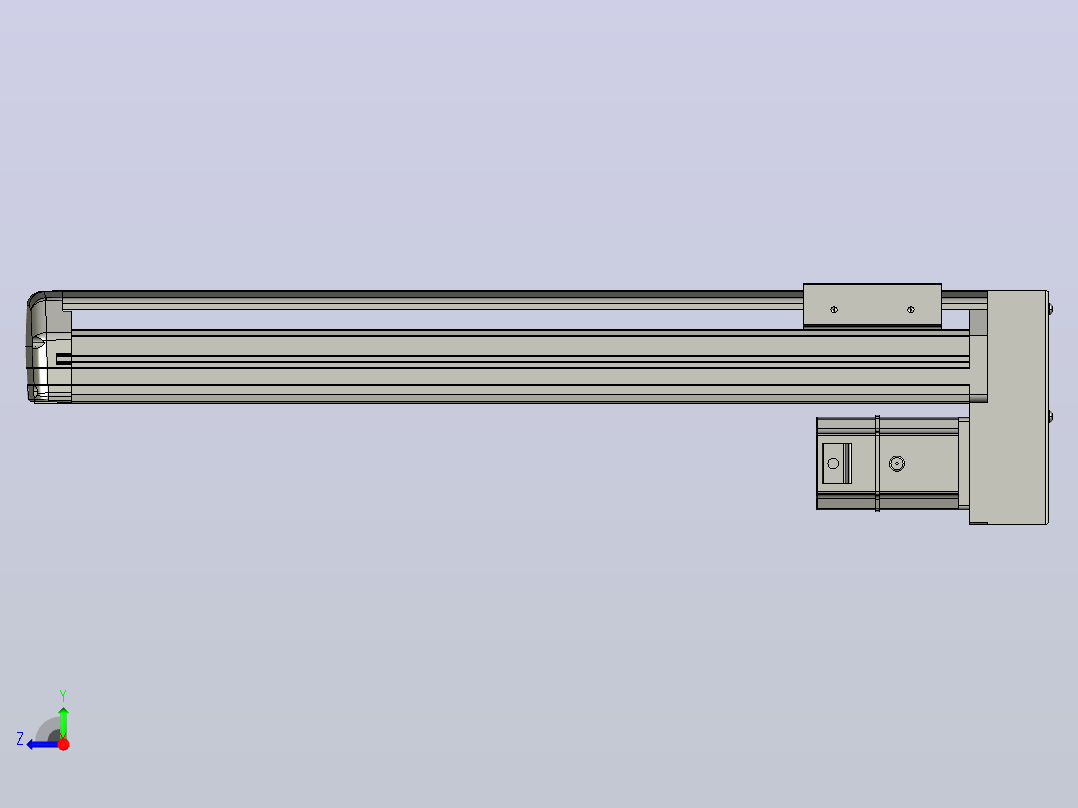 SYS13-450-BM-200W滚珠花健、支撑座、滚珠丝杠、交叉导轨、直线模组右视图