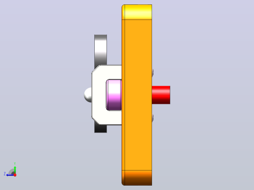 三个椭圆形的凸轮机构右视缩略图
