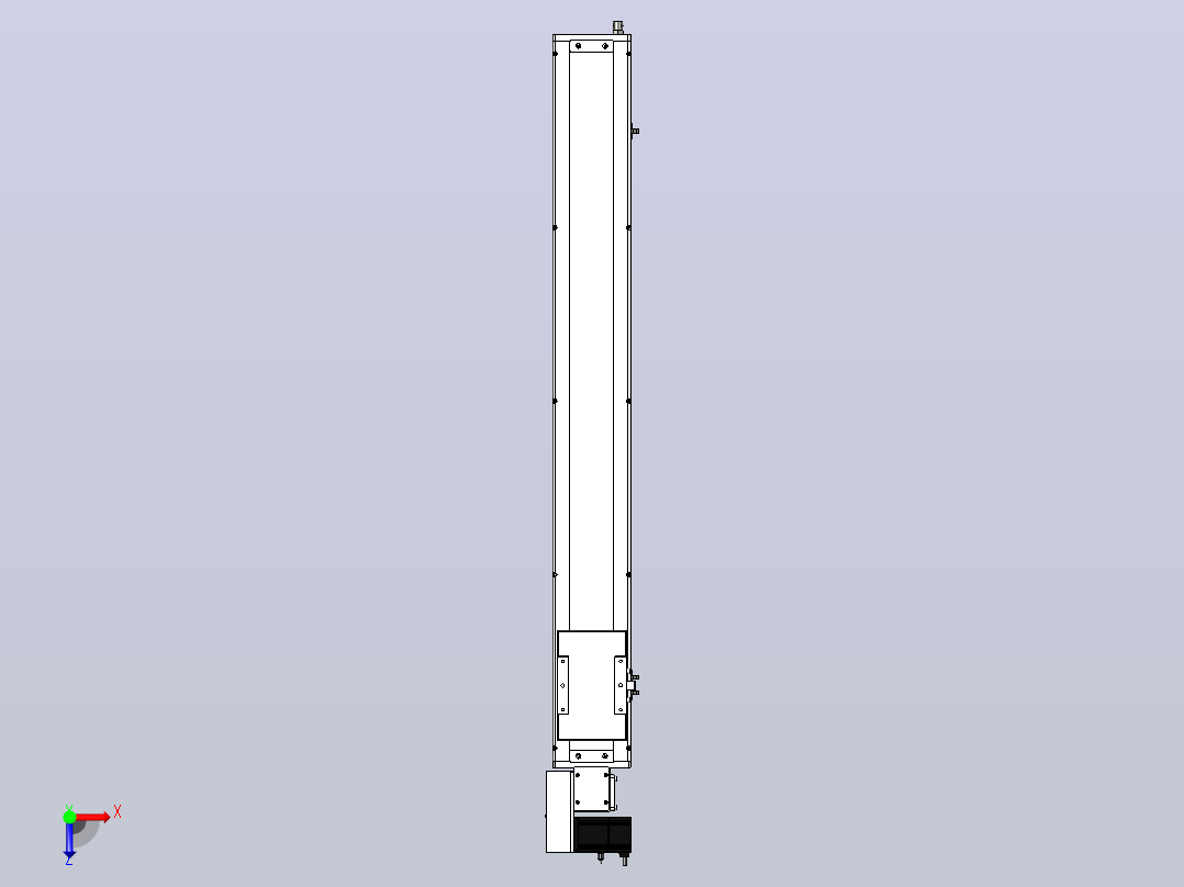 SCM14-950-L滚珠花健、支撑座、滚珠丝杠、交叉导轨、直线模组俯视图