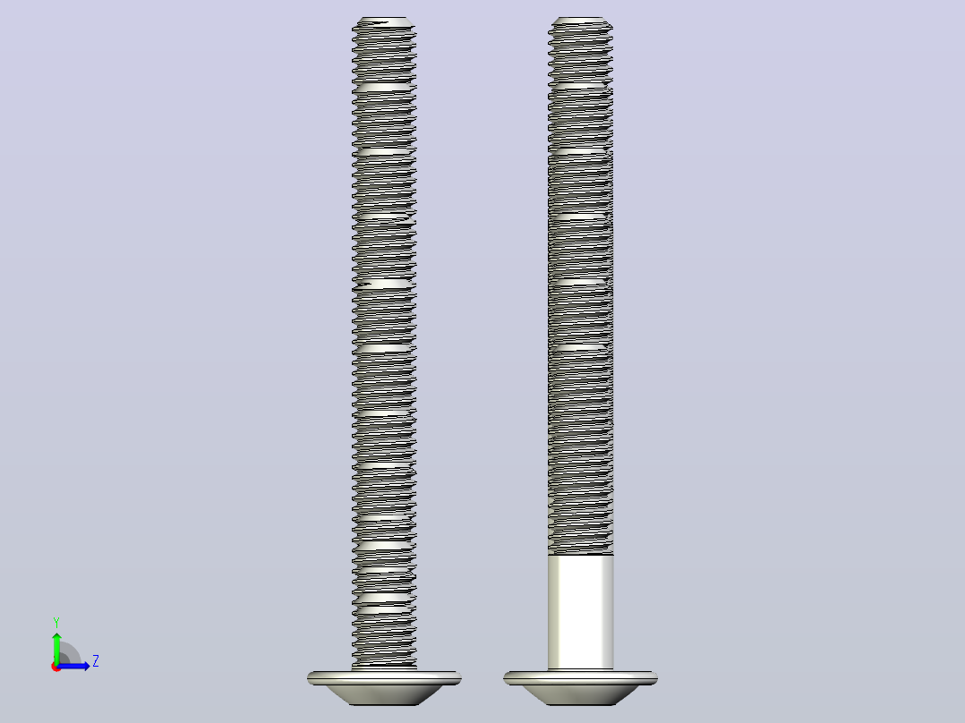 螺钉ISO7380-2M5 (5至50毫米全螺纹)&amp; (25至50毫米部分螺纹)左视图